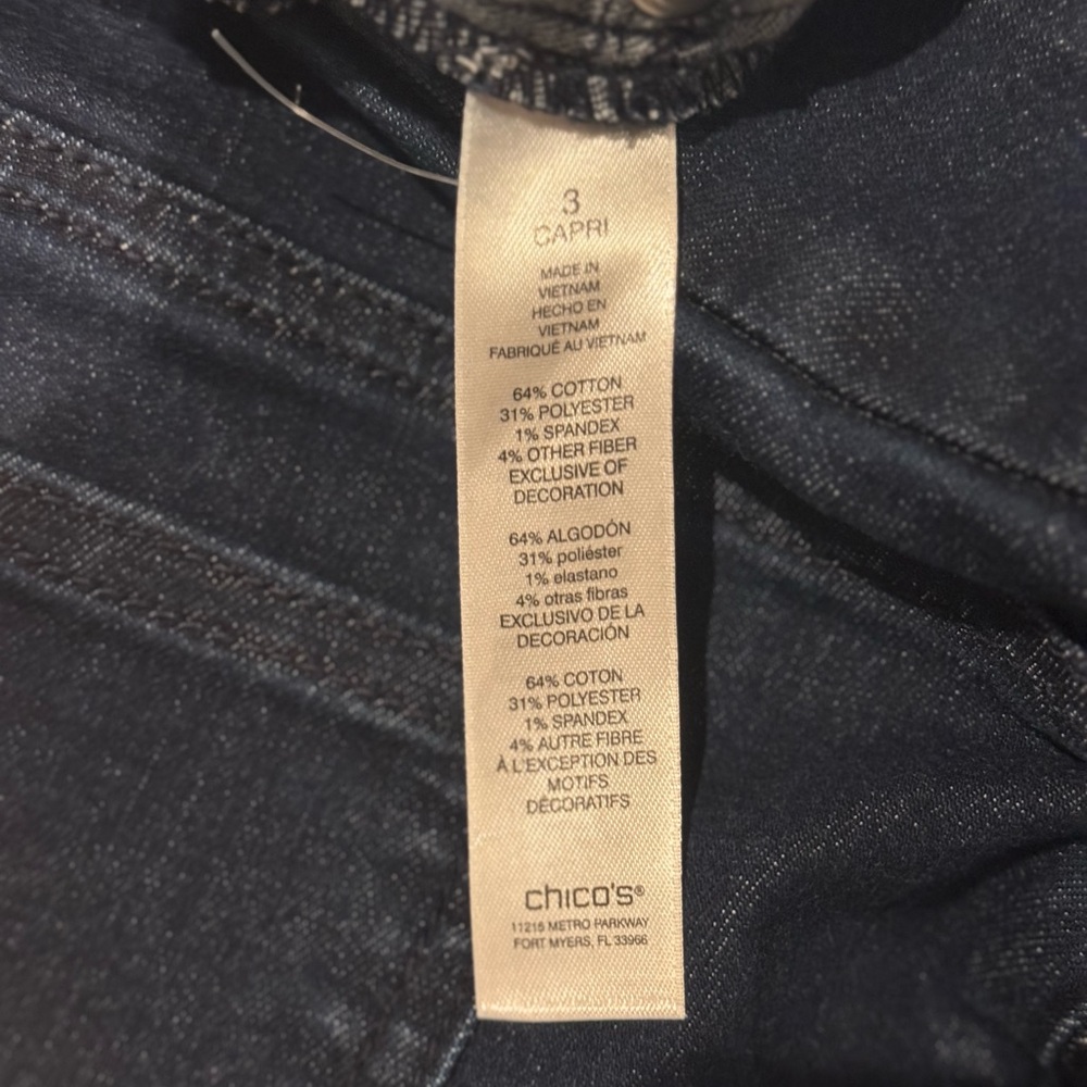 Chicos Perfect Stretch Jegging Capris Size 3~ XL/16 - Picture 4 of 9